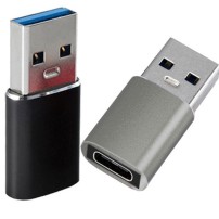 Adaptateur USB-A mâle vers USB-C femelle noir