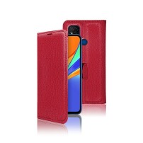 Étui portefeuille rouge pour Xiaomi Redmi 9C