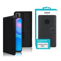 Étui portefeuille noir pour Huawei P Smart (2021)