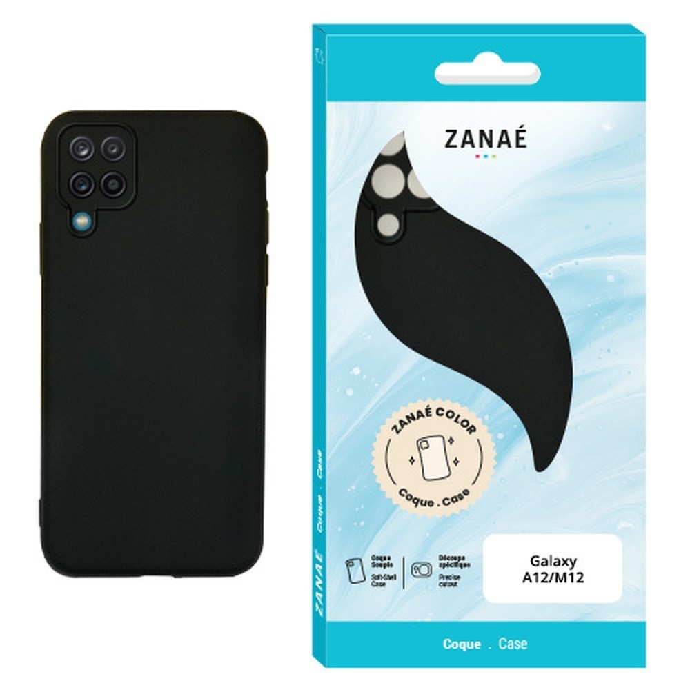 Coque Zanae Color noire pour Samsung Galaxy A12 et M12