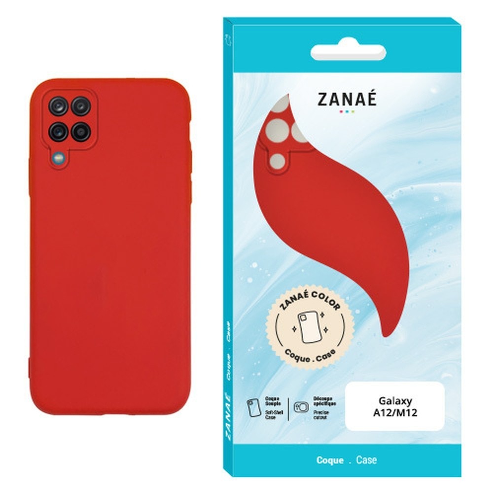 Coque Zanae Color rouge pour Galaxy A12 et M12