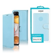 Étui portefeuille Zanae bleu clair pour Samsung Galaxy A42 5G