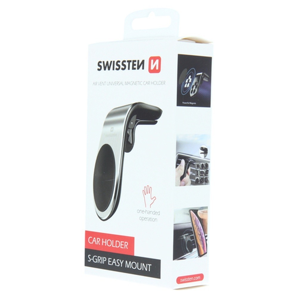 Support voiture magnétique métal Swissten argent