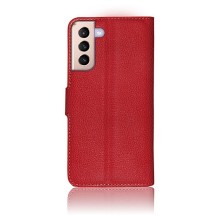 Étui portefeuille Zanae rouge pour Galaxy S21 et S21 5G