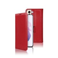 Étui portefeuille Zanae rouge pour Galaxy S21 et S21 5G