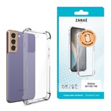 Coque silicone transparente avec coins renforcés pour Galaxy S21.