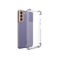 Coque silicone transparente avec coins renforcés pour Galaxy S21.