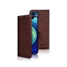 Étui Zanae Croco Chocolat pour iPhone 12 Mini