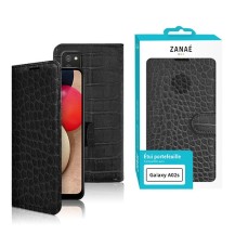 Etui Zanae Croco Noir pour Galaxy A02s