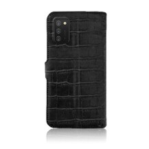 Etui Zanae Croco Noir pour Galaxy A02s