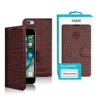 Étui Zanae Croco Chocolat pour iPhone 6/6s