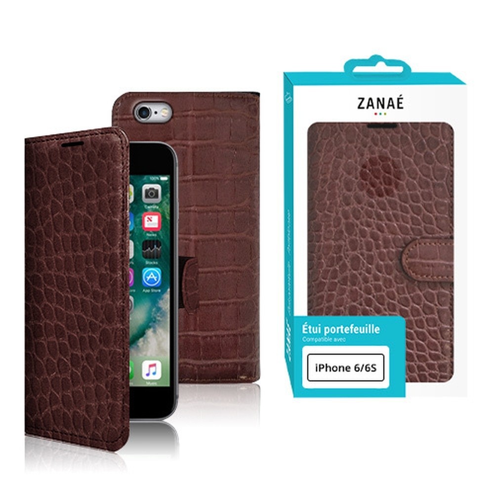 Étui Zanae Croco Chocolat pour iPhone 6/6s