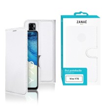 Étui portefeuille blanc compatible avec Vivo Y70