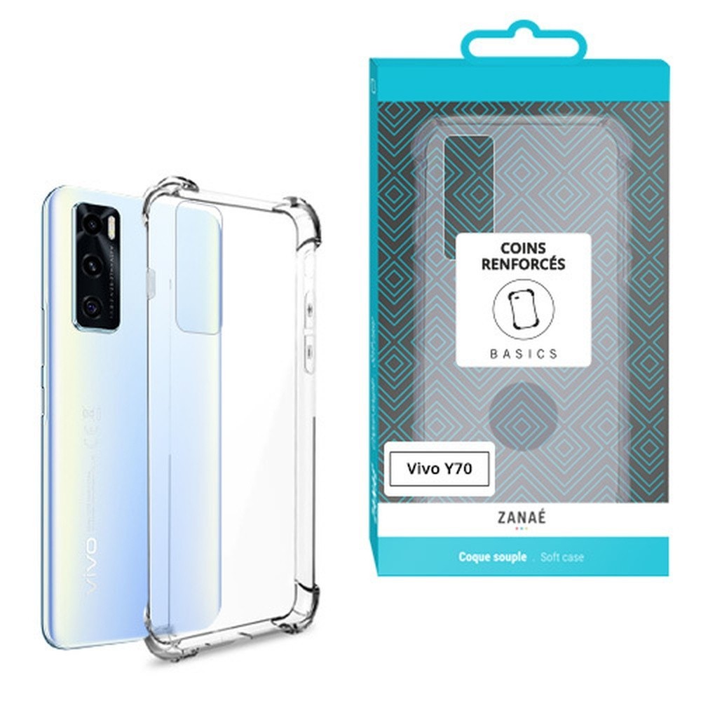 Coque Silicone transparente avec coins renforcés pour Vivo Y70