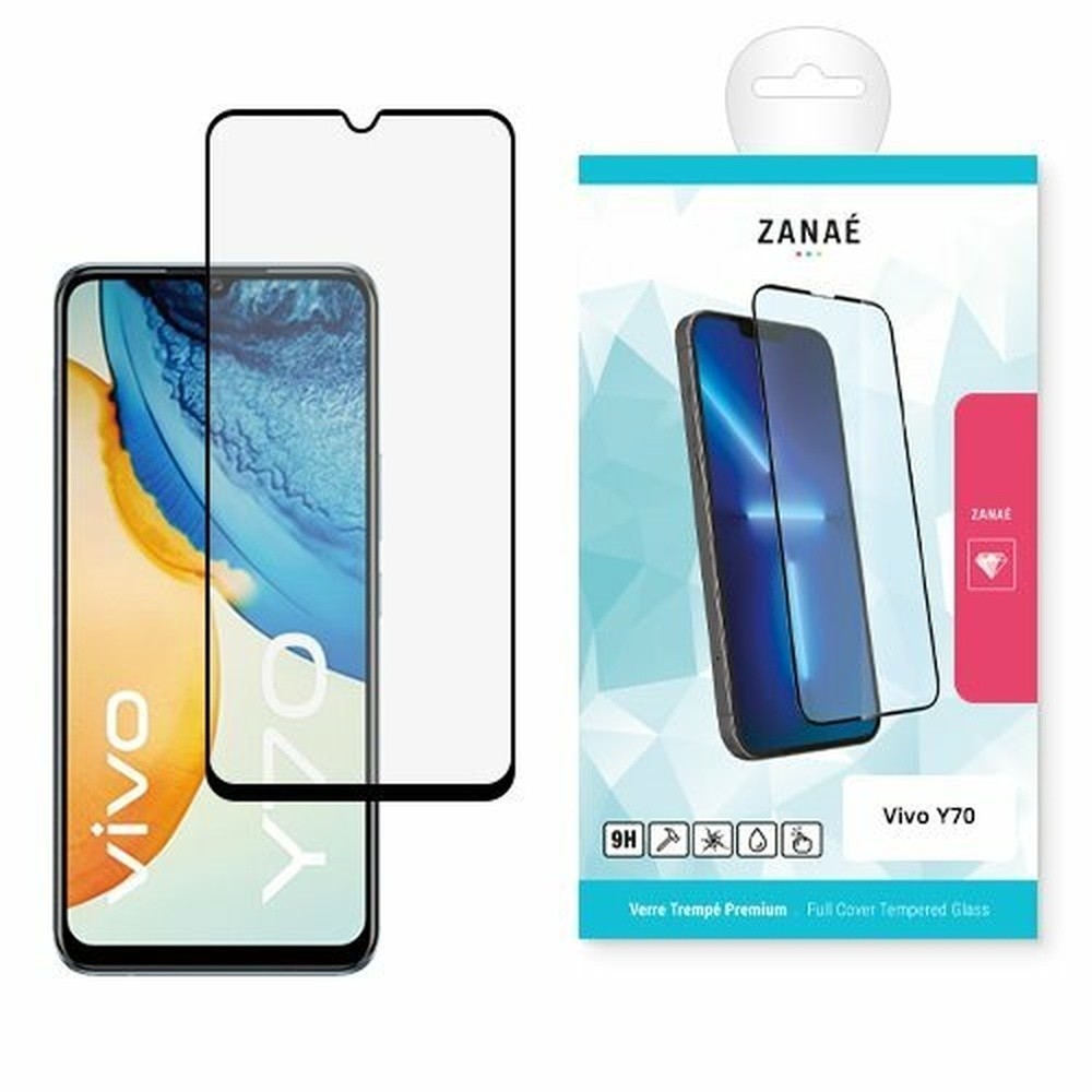 Verre trempé Full Cover noir pour Vivo Y70