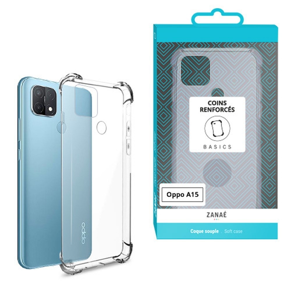 Coque silicone transparente avec coins renforcés pour Oppo A15