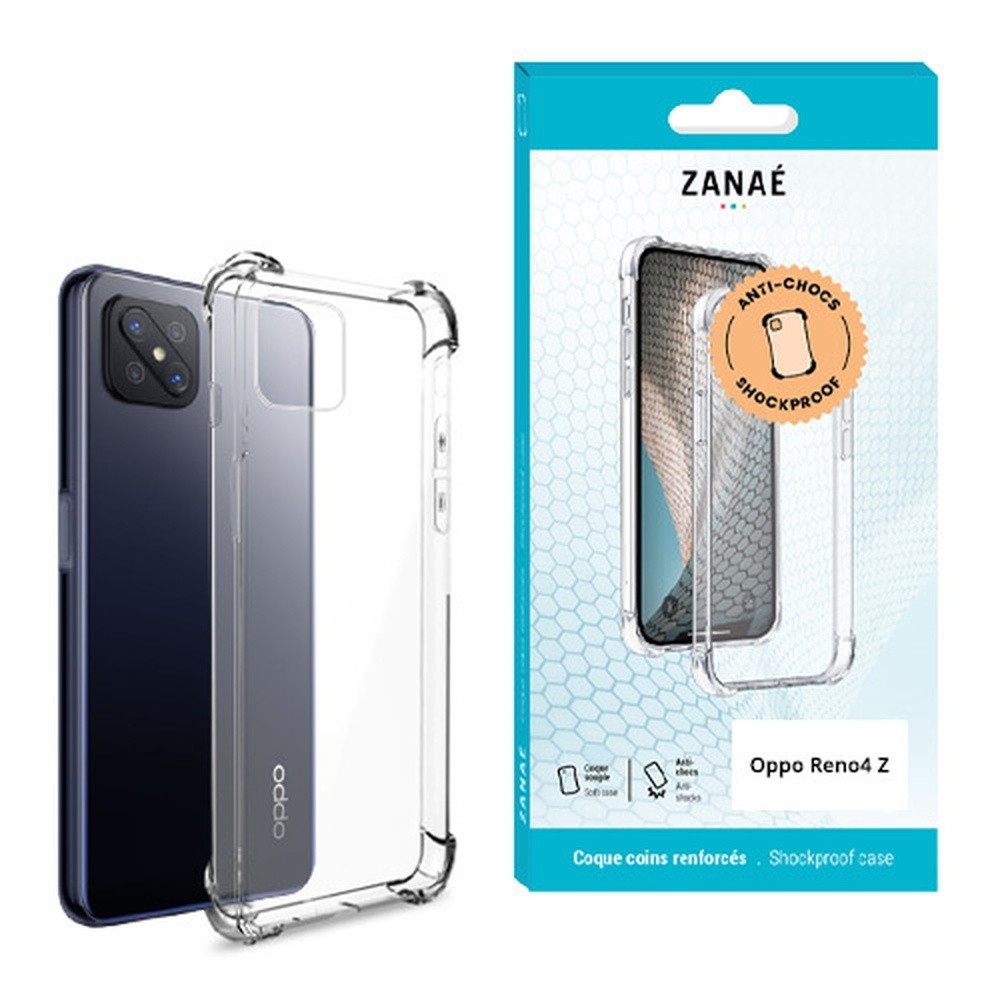 Coque silicone transparente avec coins renforcés pour Oppo Reno4 Z