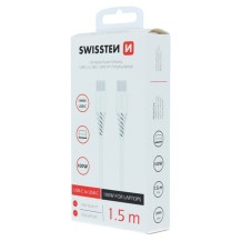 Câble USB-C Swissten 1.5m Blanc