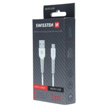 Câble Swissten USB Micro USB 1m de couleur blanche