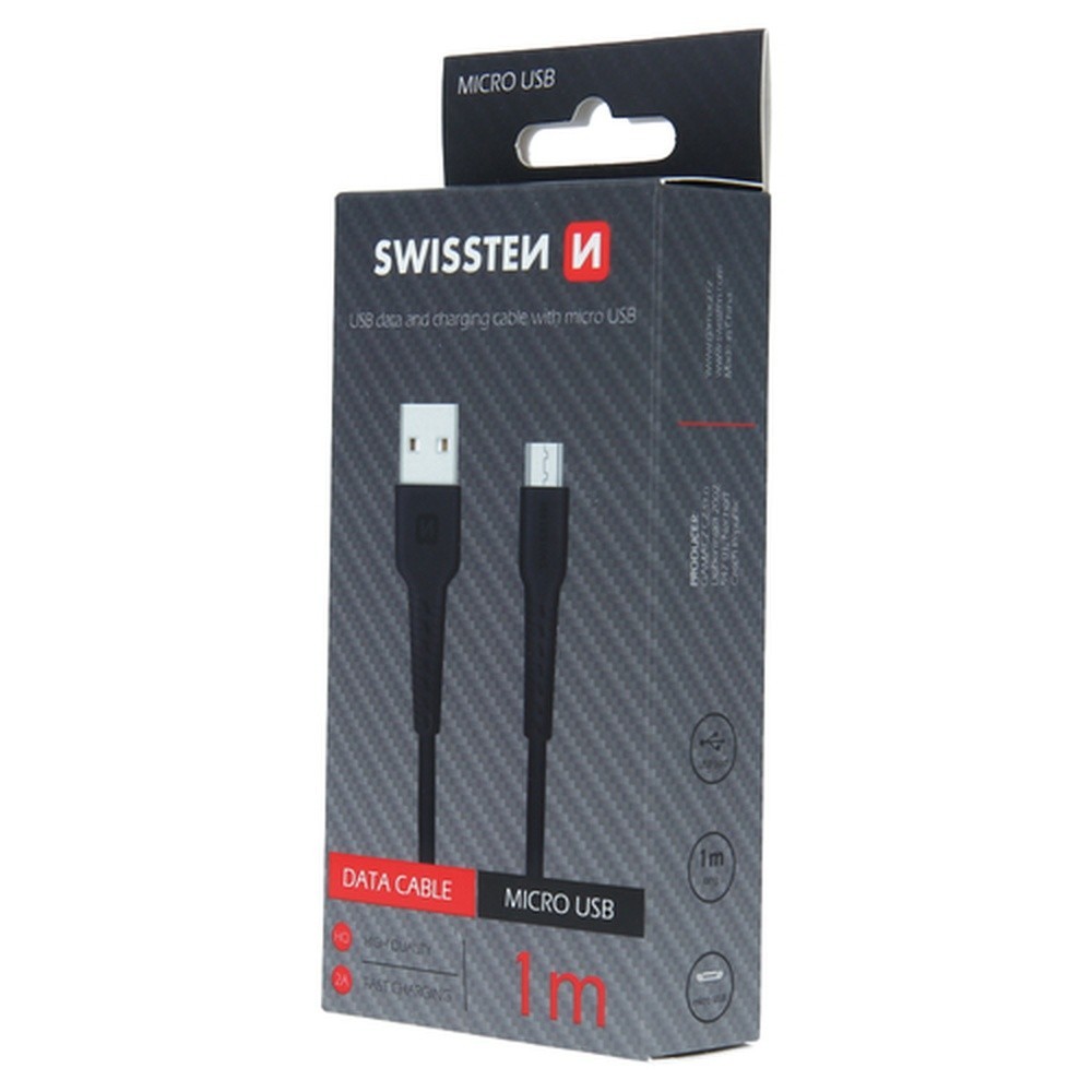 Câble Swissten USB Micro USB 1m Noir