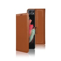 Etui Portefeuille Zanae marron pour Galaxy S21 Ultra 5G