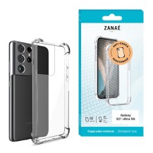 Coque silicone transparente pour Galaxy S21 Ultra 5G avec coins renforcés