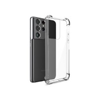 Coque silicone transparente pour Galaxy S21 Ultra 5G avec coins renforcés