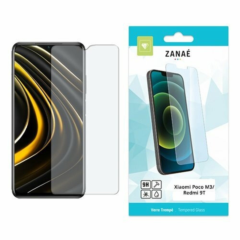 Verre trempé transparent compatible Poco M3 et Redmi 9T
