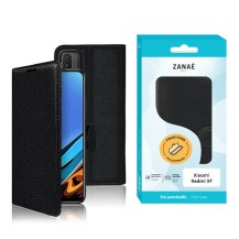 Etui portefeuille Zanae noir pour Xiaomi Redmi 9T offrant élégance et protection.