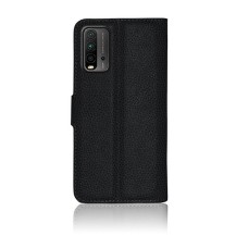 Etui portefeuille Zanae noir pour Xiaomi Redmi 9T offrant élégance et protection.