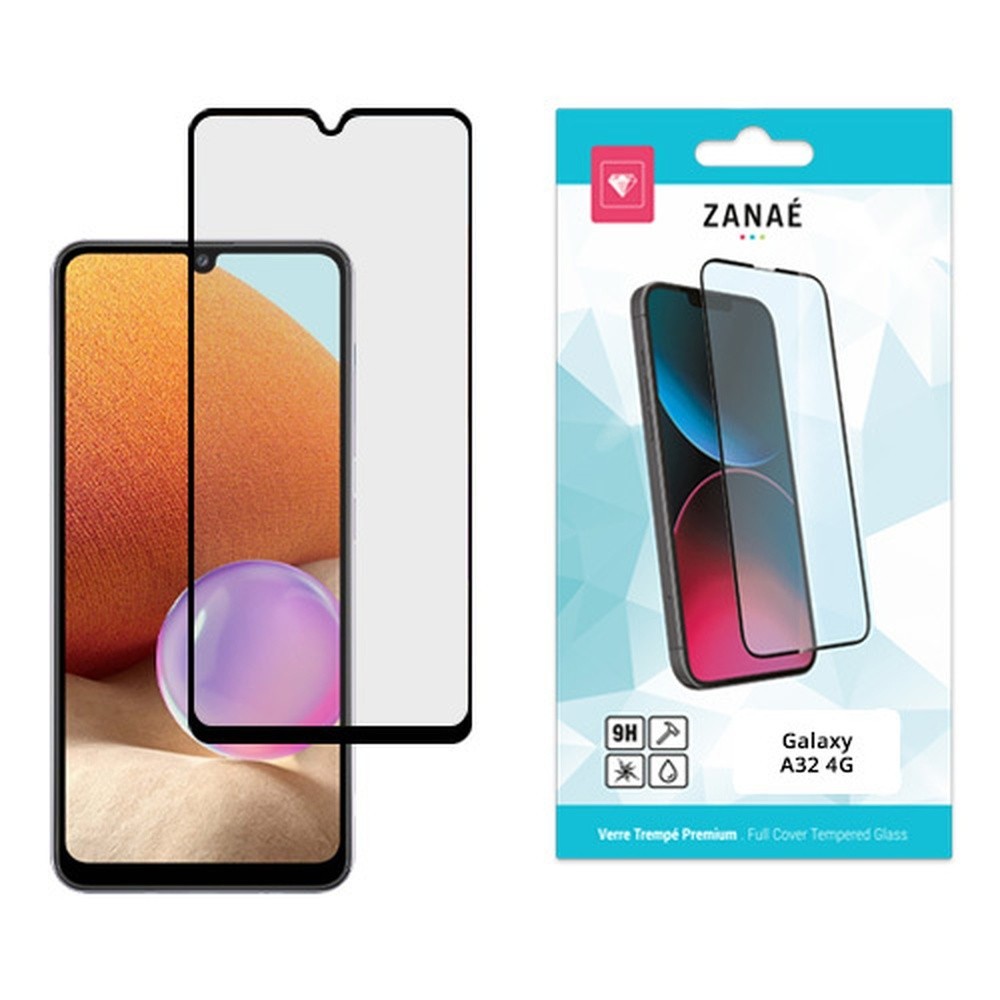 Verre trempé Full Cover noir pour Samsung Galaxy A32 4G