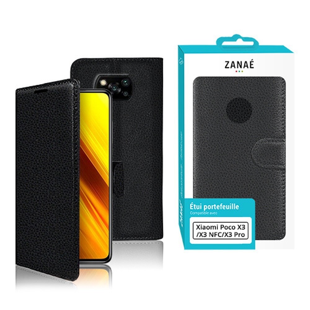 Etui Portefeuille Zanae noir sur Xiaomi Poco X3