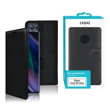 Etui portefeuille Zanae noir pour Oppo Find X3 Neo