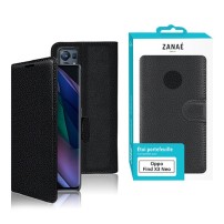 Etui portefeuille Zanae noir pour Oppo Find X3 Neo