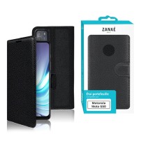 Étui portefeuille Zanae noir pour Motorola G50