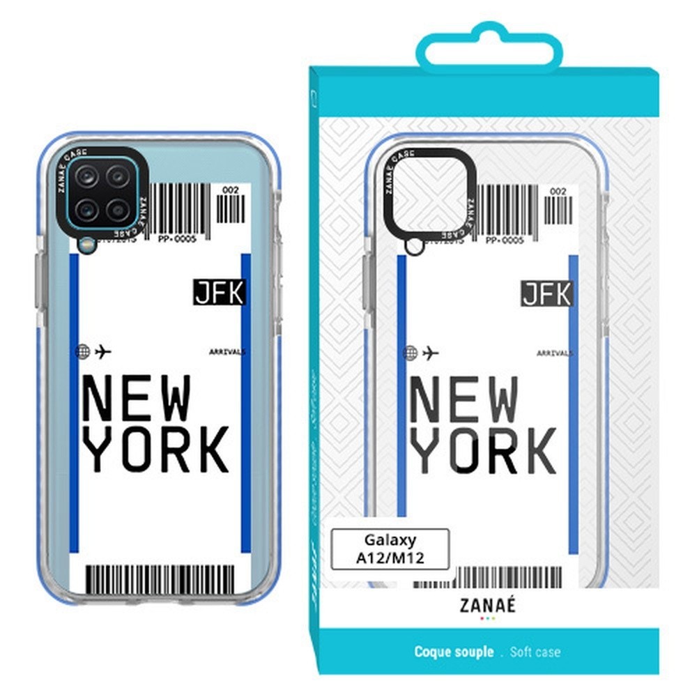 Coque billet d'avion transparente pour Galaxy A12 et M12