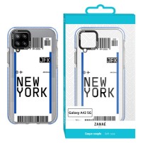 Coque transparente design billet d'avion pour Galaxy A42 5G