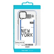 Coque transparente design billet d'avion pour Galaxy A42 5G