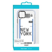 Coque transparente design billet d'avion pour Galaxy A42 5G