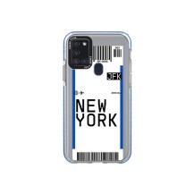 Coque transparente pour Galaxy A21s - billet d'avion NEW YORK
