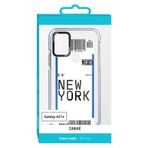 Coque transparente pour Galaxy A21s - billet d'avion NEW YORK