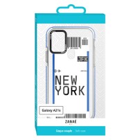 Coque transparente pour Galaxy A21s - billet d'avion NEW YORK
