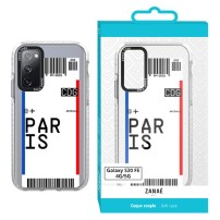 Coque billet d'avion PARIS transparente pour Galaxy S20 FE