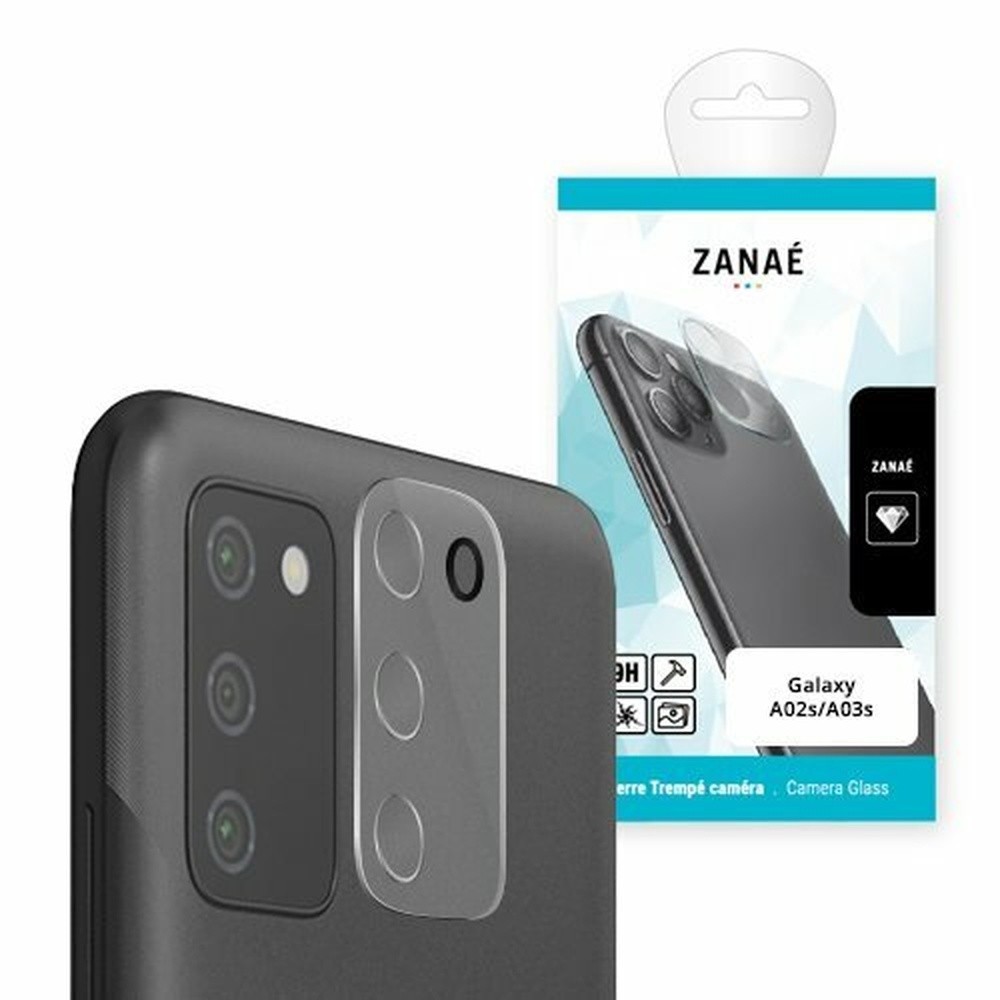 Verre trempé transparent pour caméra Samsung Galaxy A02s et A03s