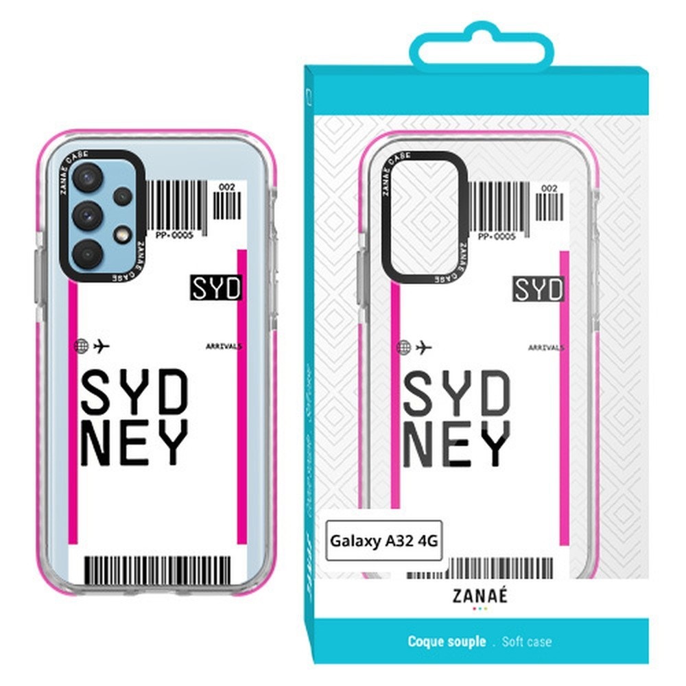 Coque transparente billet d'avion pour Galaxy A32 4G