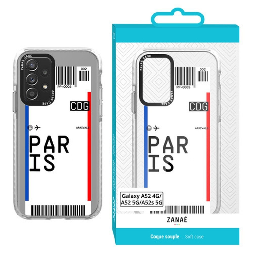 Coque transparente 'billet d'avion' pour Galaxy A52 / A52s 5G