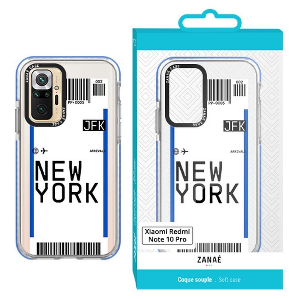 Coque transparente billet d'avion pour Redmi Note 10 Pro