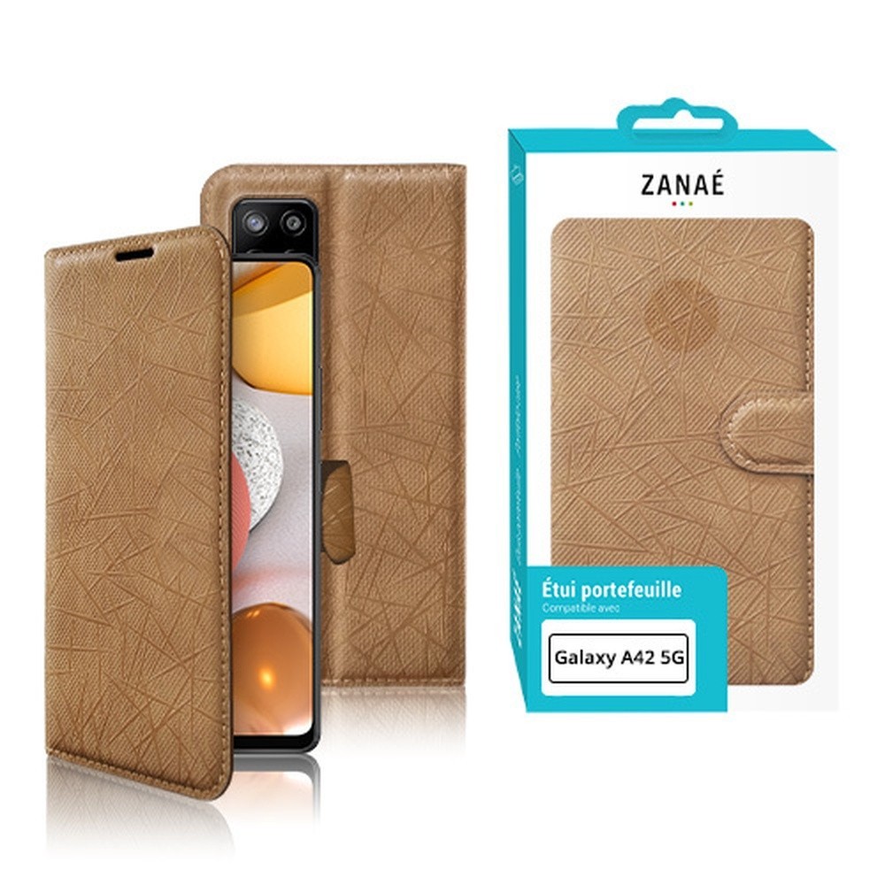 Étui portefeuille Zanaé Yuki sable pour Samsung Galaxy A42 5G