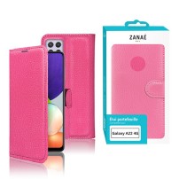 Etui portefeuille fushia pour Galaxy A22 et M22