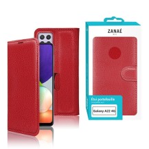 Etui Portefeuille Zanae Rouge pour Samsung Galaxy A22 et M22